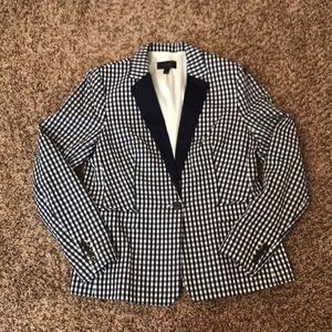 J. Crew Navy and White Schoolboy Blazer